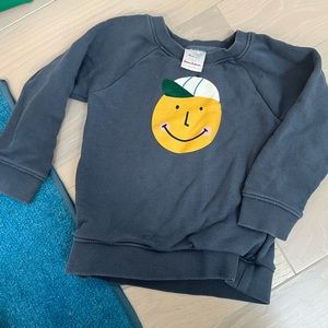 Grey blue Hanna Andersson smile sweatshirt 3T